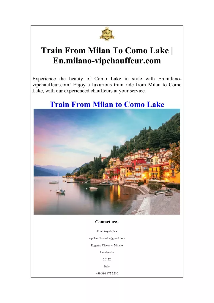 train from milan to como lake en milano