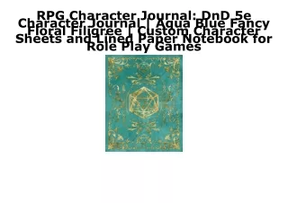PDF Read Online RPG Character Journal: DnD 5e Character Journal | Aqua Blue Fanc