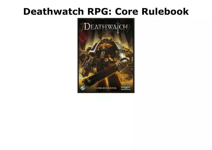 deathwatch rpg core rulebook