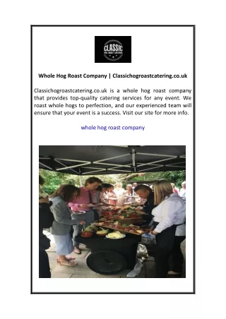 Whole Hog Roast Company  Classichogroastcatering.co.uk 02