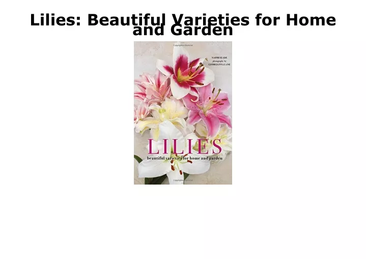 lilies beautiful varieties for home and garden