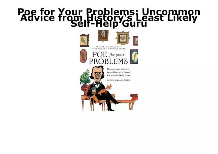 poe for your problems uncommon advice from