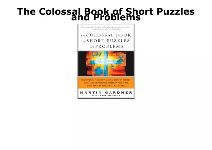 the colossal book of short puzzles and problems