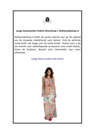 Lange Zomerjurken Online Uitverkoop  Stellamodeshop.nl