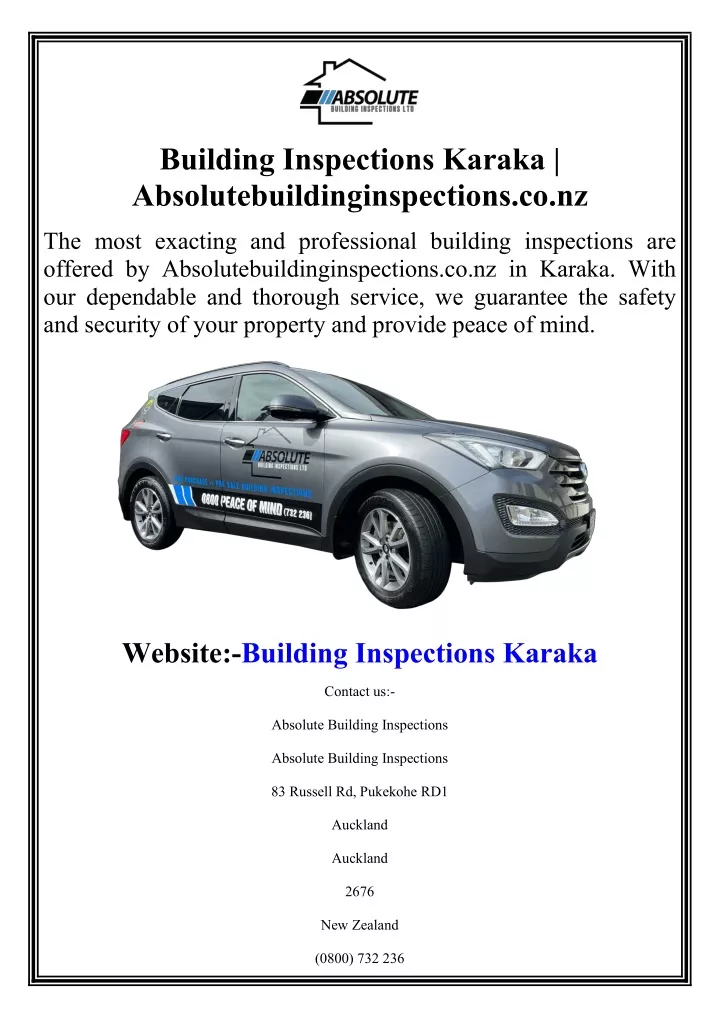 building inspections karaka