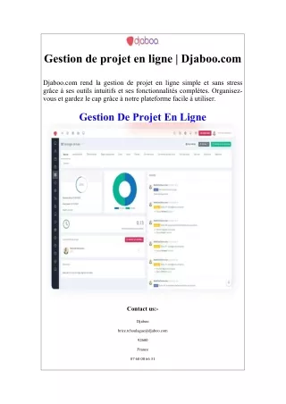 Gestion de projet en ligne  Djaboo.com