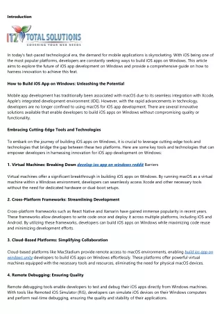 Harnessing Innovation: The Future of iOS App Development on Windows