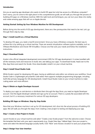 A Comprehensive Guide: Building iOS Apps on Windows