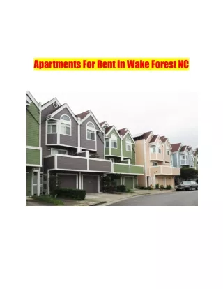 Apartments For Rent In Wake Forest NC