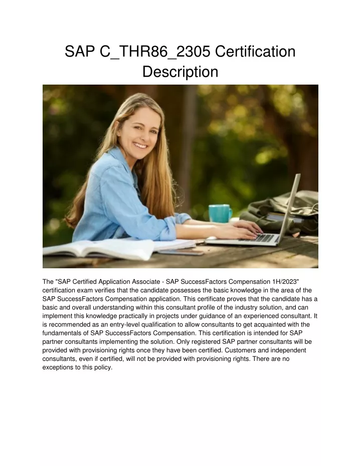 sap c thr86 2305 certification description