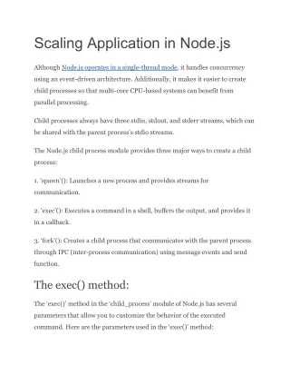 Scaling Application in Node