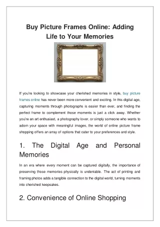 buy picture frames online adding life to your