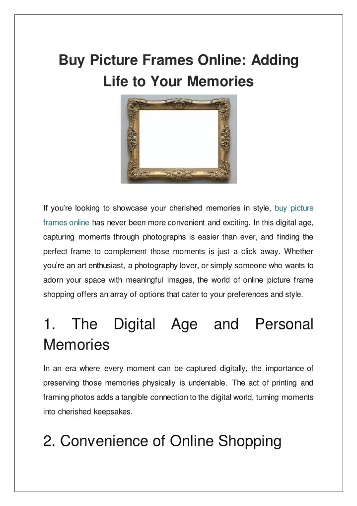 buy picture frames online adding life to your