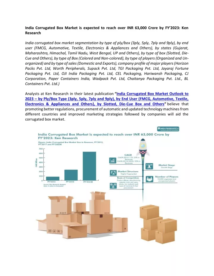 india corrugated box market is expected to reach