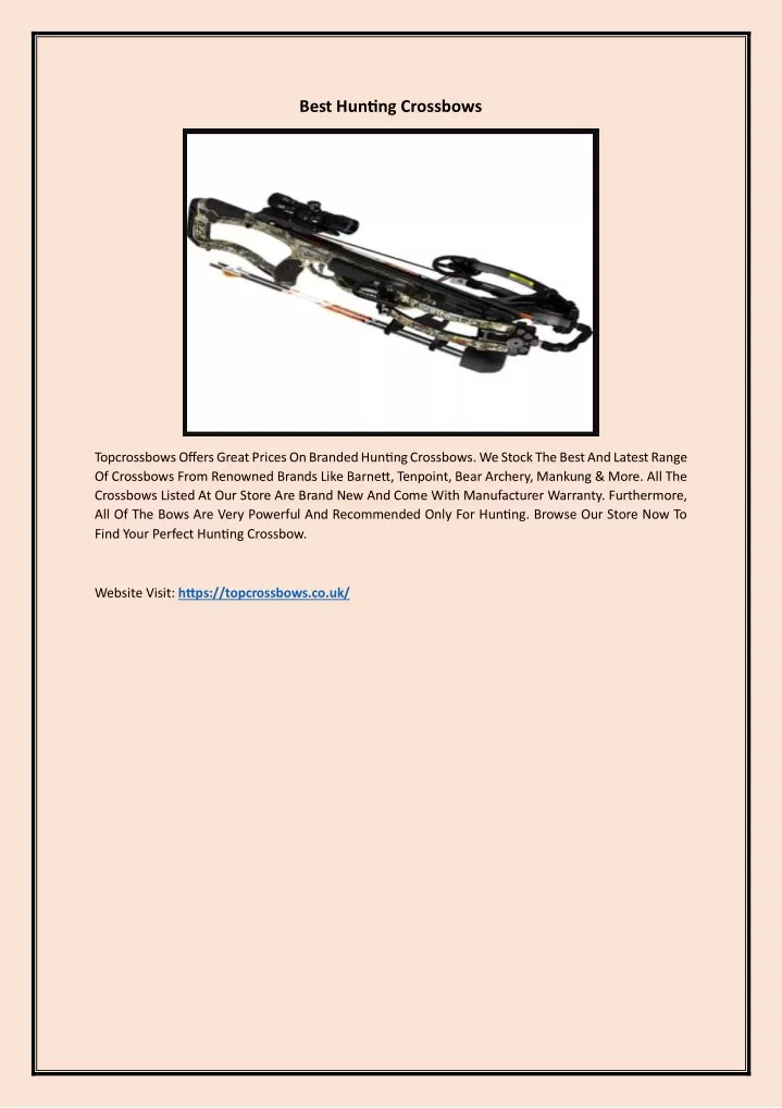 best hunting crossbows