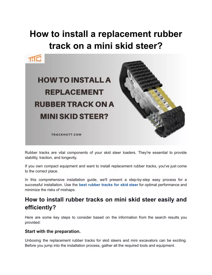 how to install a replacement rubber track