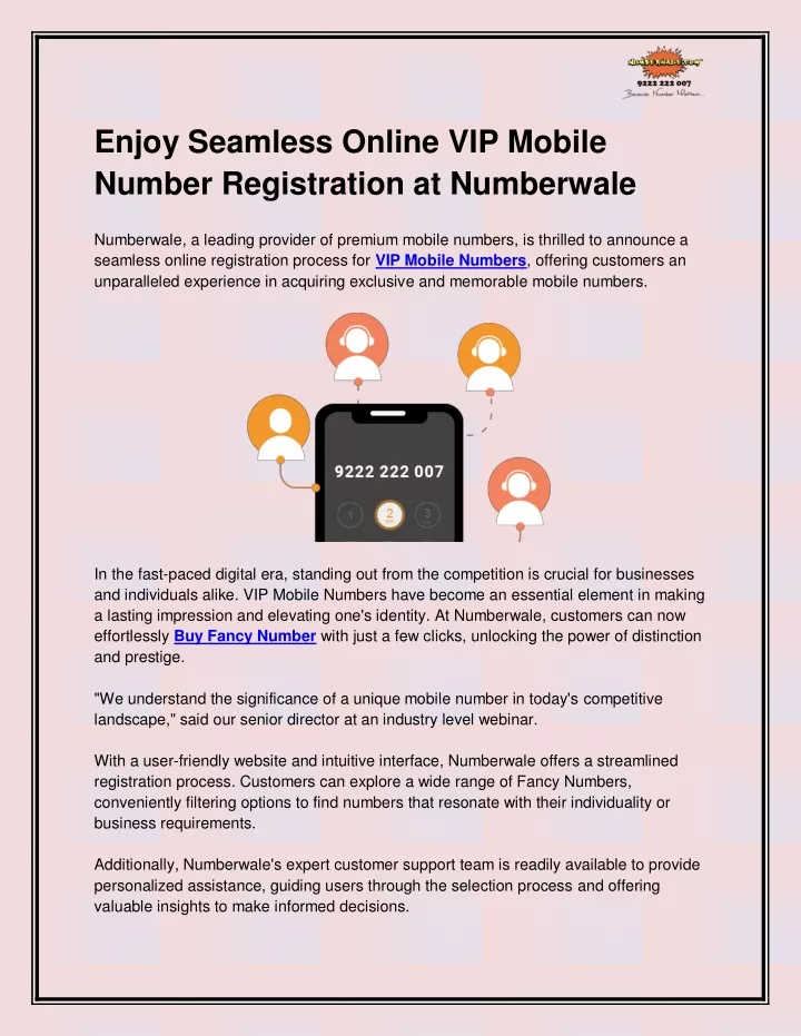 enjoy seamless online vip mobile number