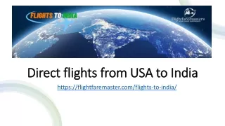 Direct flights from USA to India