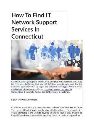 how to find it network support services