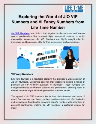 exploring the world of jio vip numbers