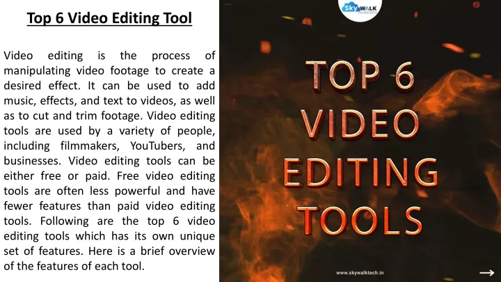 top 6 video editing tool video editing