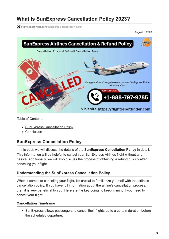what is sunexpress cancellation policy 2023