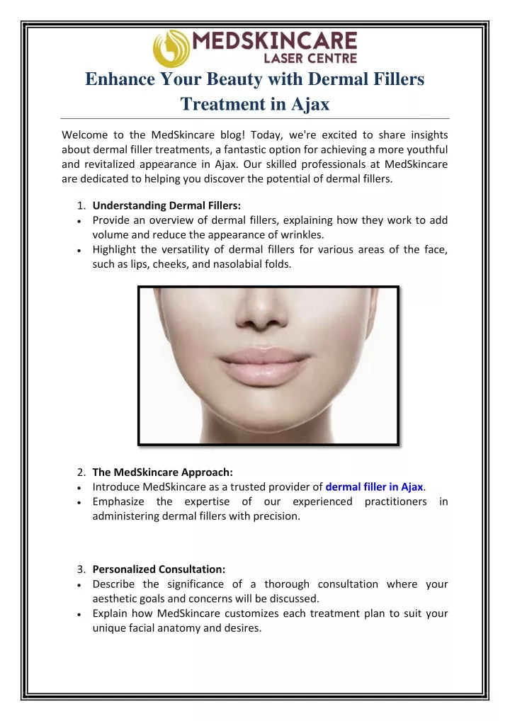 enhance your beauty with dermal fillers treatment