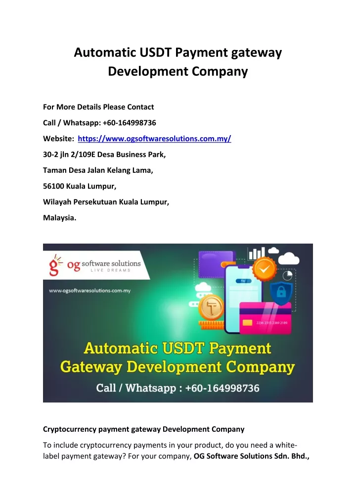 automatic usdt payment gateway development company