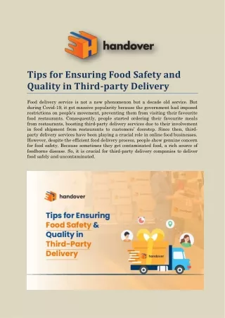 Tips for Ensuring Food Safety and Quality in Third