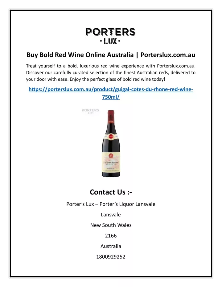 buy bold red wine online australia porterslux
