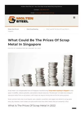 Scrap Metal Recycling Companies in Singapore