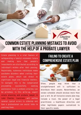 Common Estate Planning Mistakes to Avoid with the Help of a Probate Lawyer