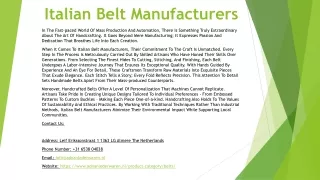 Italian Belt Manufacturers