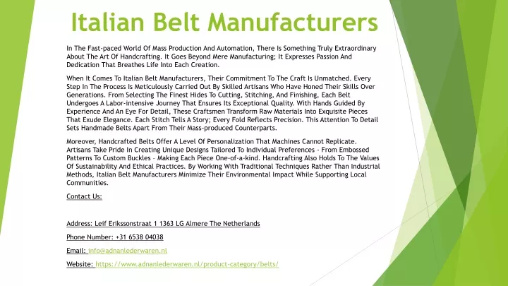 PPT - Italian Belt Manufacturers PowerPoint Presentation, free download ...