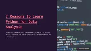 Discover 7 Reasons to Learn Python for Data Analysis