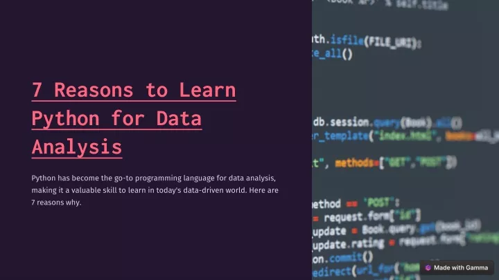7 reasons to learn python for data analysis