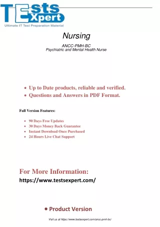 Updated Ancc-Pmh-Bc Nursing Certification 2023 Practice Test PDF Dumps Q and A