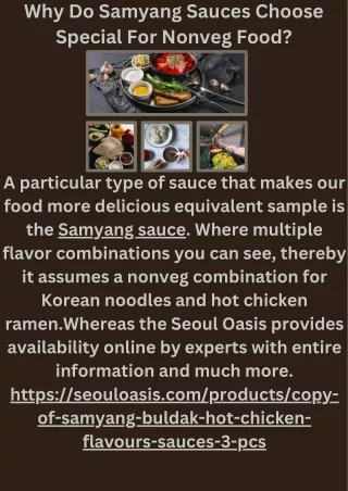 Why Do Samyang Sauces Choose Special For Nonveg Food