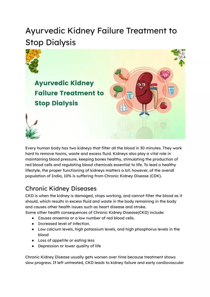 ayurvedic kidney failure treatment to stop