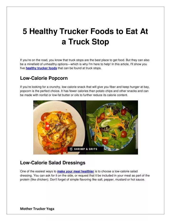 5 healthy trucker foods to eat at a truck stop