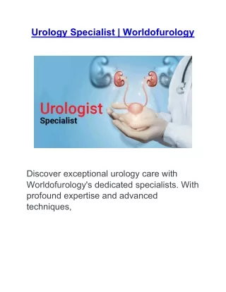 Urology Specialist | Worldofurology