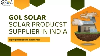 GSOL SOLAR PRODUCTS SUPPLIER IN INDIA