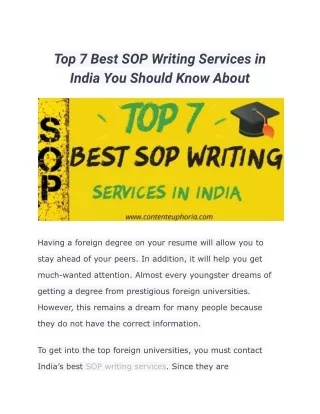 top 7 best sop writing services in india