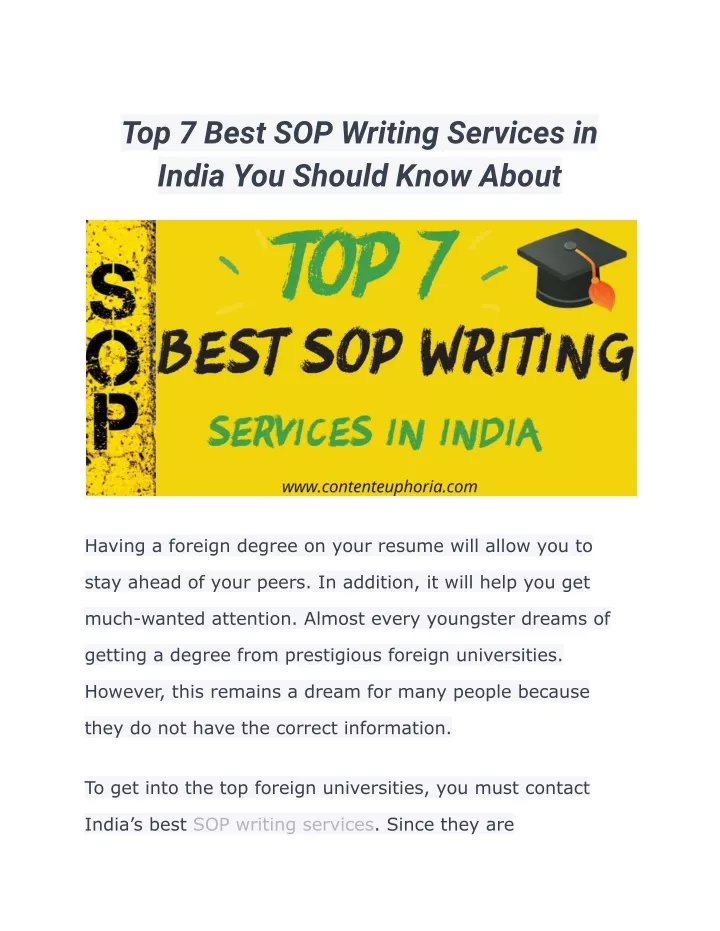 top 7 best sop writing services in india