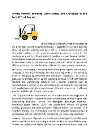 Forklift Truck Market pdf
