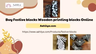 Buy Festive blocks Wooden printing blocks Online Aahilya.com