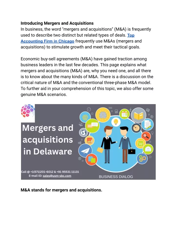 introducing mergers and acquisitions in business