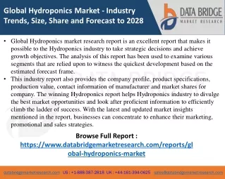 Hydroponics Market- Agricultural & Animal feed