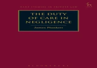 DOWNLOAD/PDF The Duty of Care in Negligence (Hart Studies in Private Law)