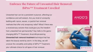 Embrace the Future of Unwanted Hair Removal_ IbPro™ Treatment Unveiled